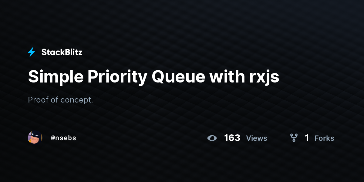 Simple Priority Queue with rxjs - StackBlitz