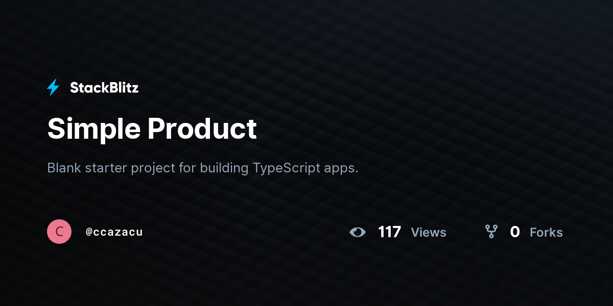 Simple Product - StackBlitz