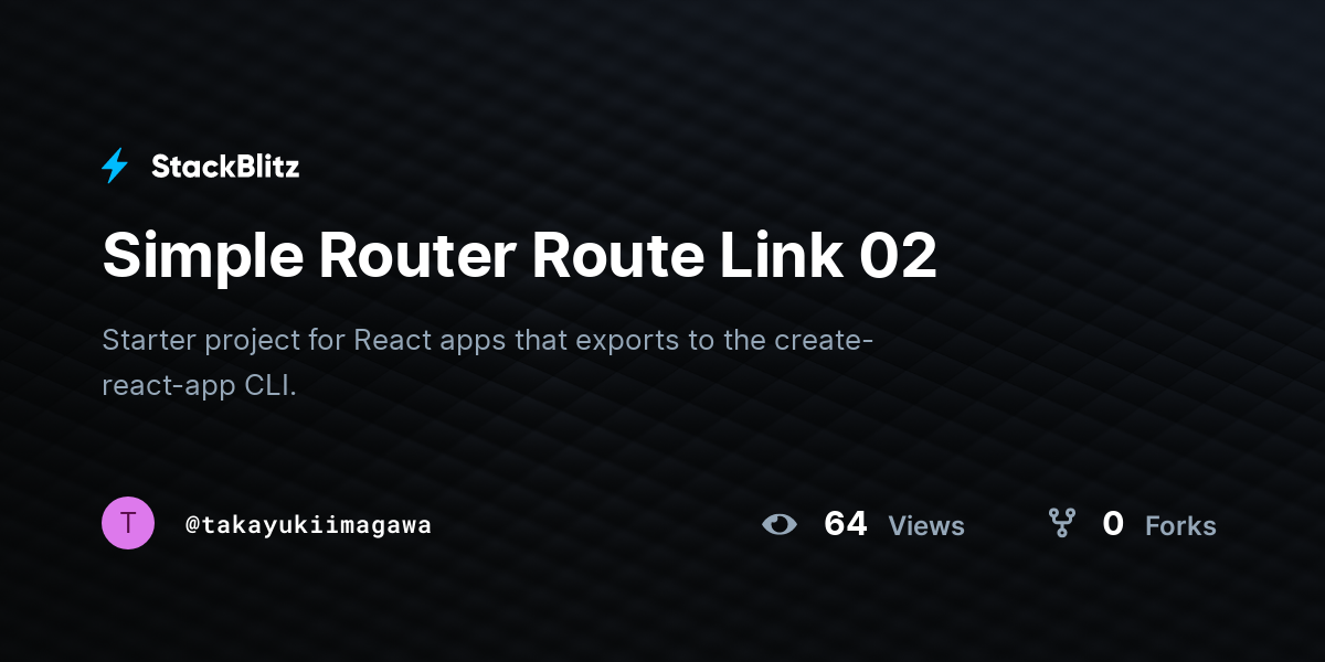 Simple Router Route Link 02 - StackBlitz