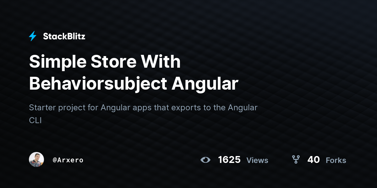 Simple Store With Behaviorsubject Angular - StackBlitz