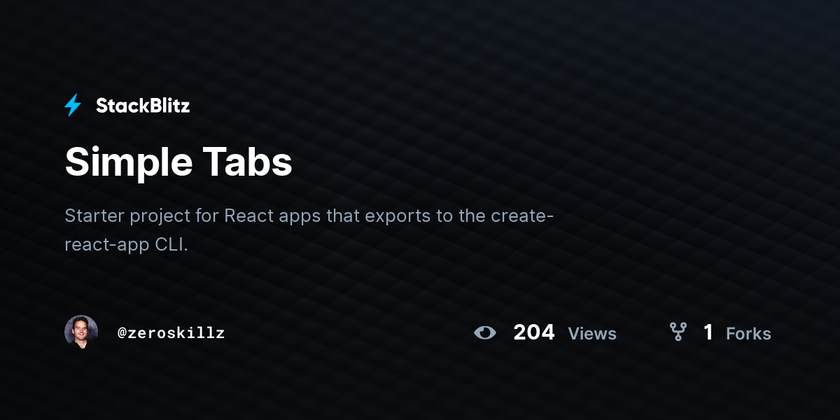 Simple Tabs - StackBlitz