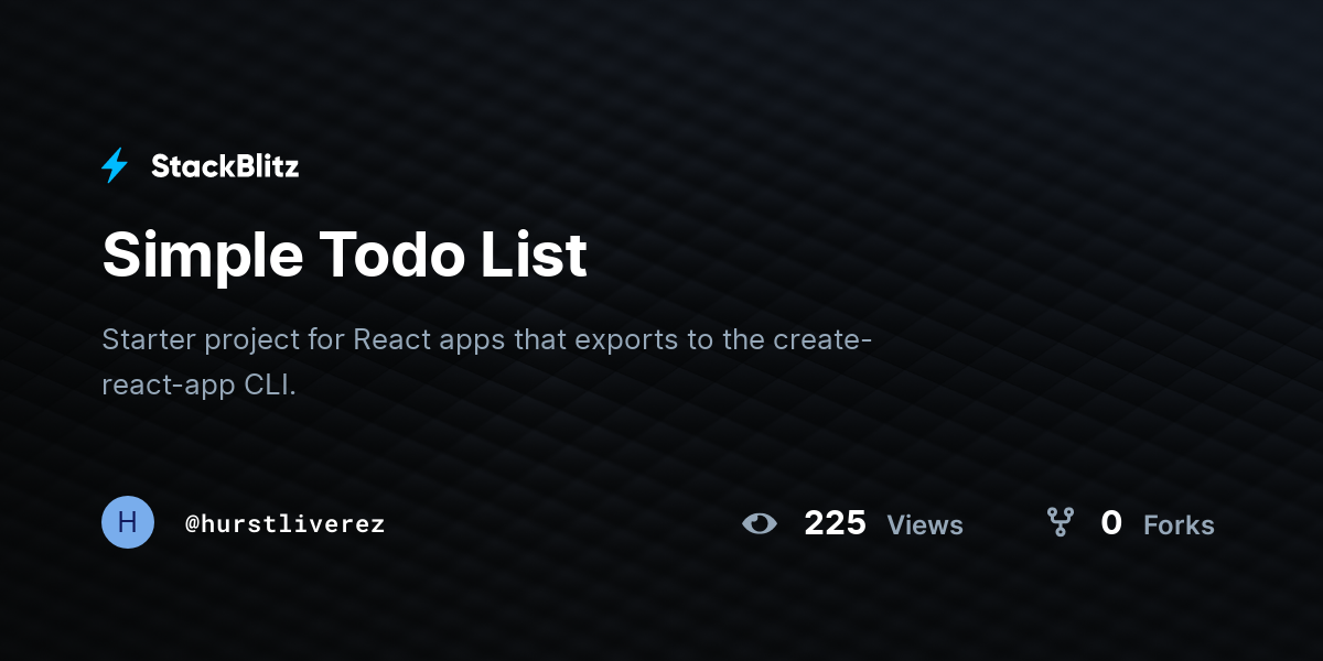 Simple Todo List - StackBlitz