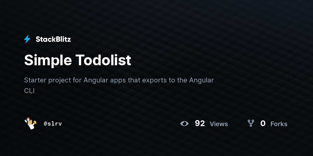 Simple Todolist - StackBlitz