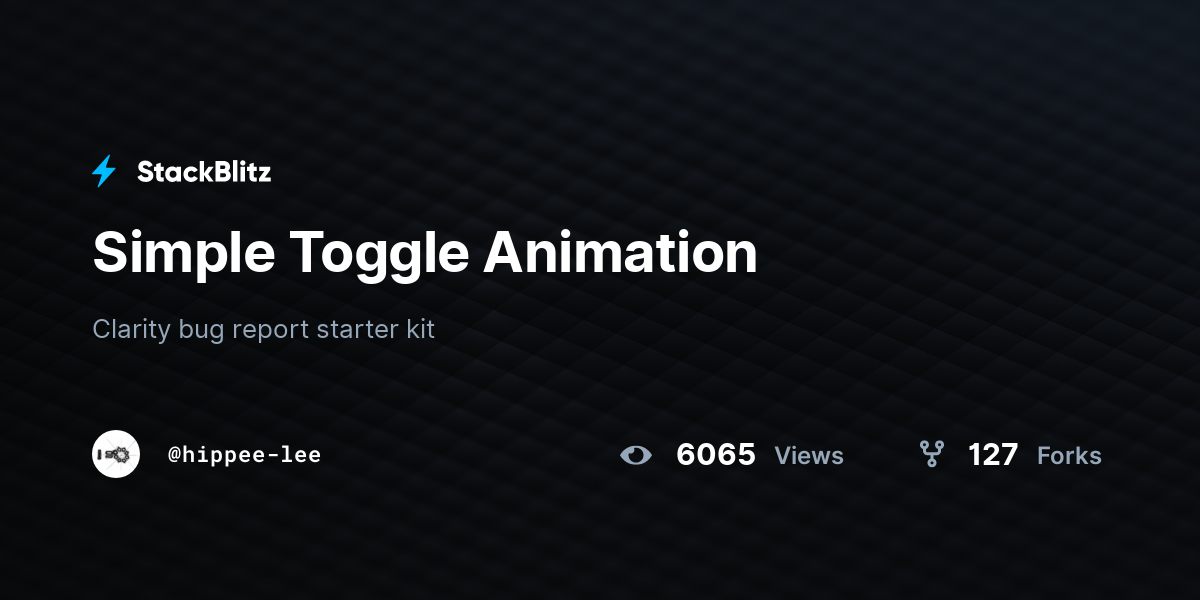 Simple Toggle Animation - StackBlitz