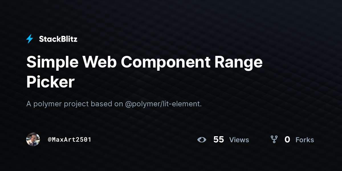 Simple Web Component Range Picker - StackBlitz