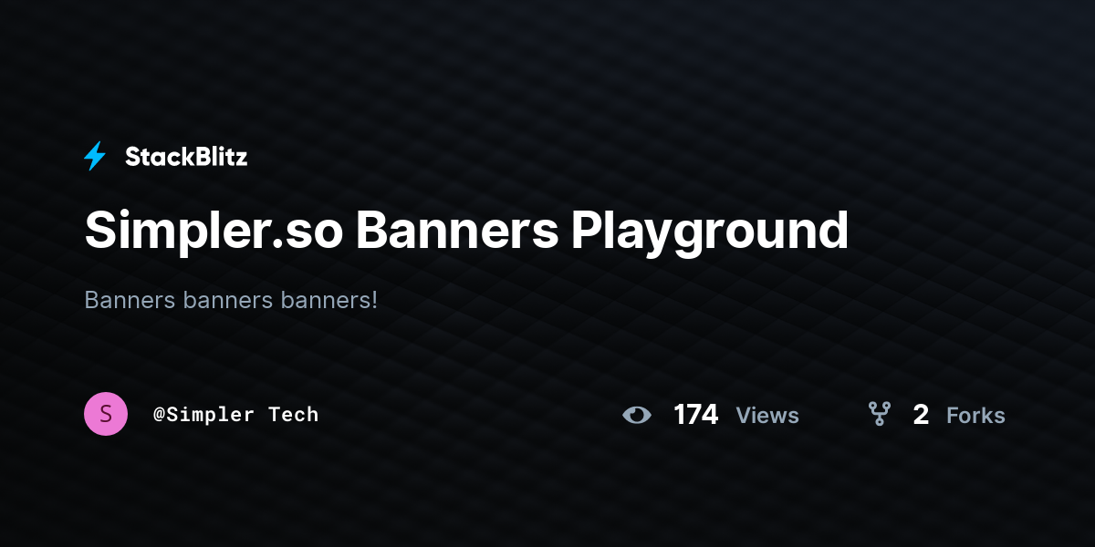 Simpler.so Banners Playground - StackBlitz