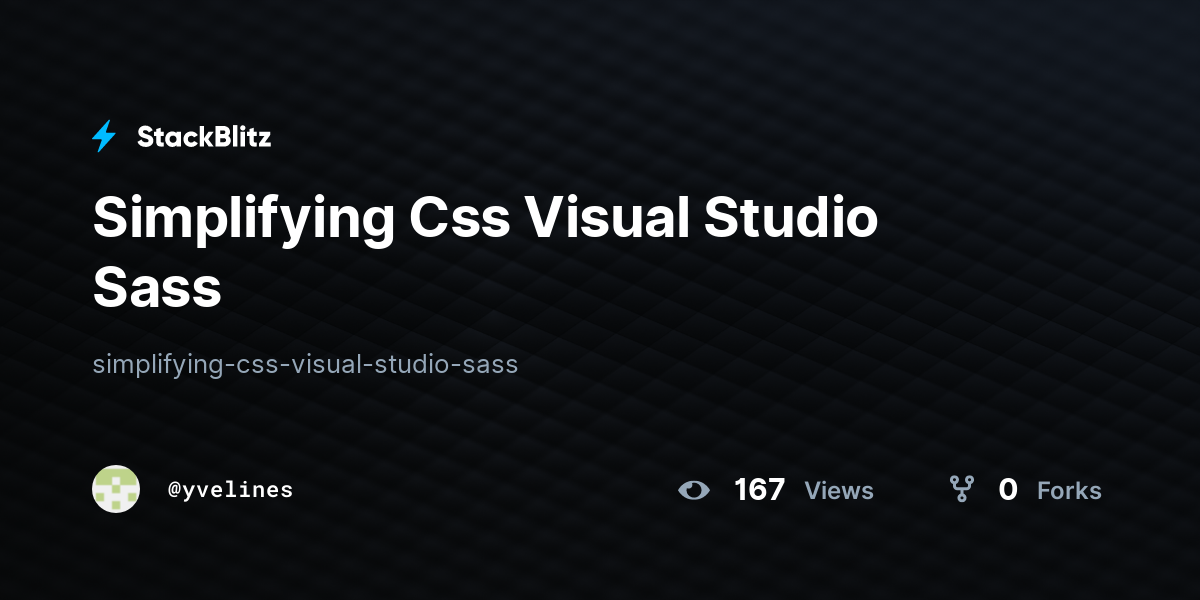 Simplifying Css Visual Studio Sass - StackBlitz