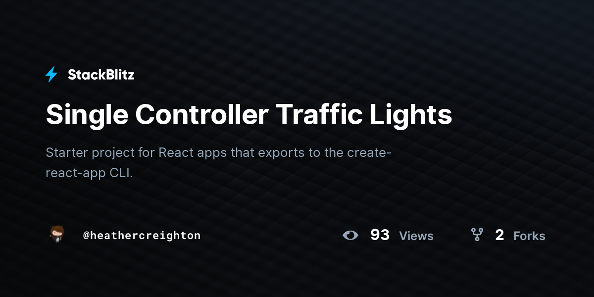 Single Controller Traffic Lights - StackBlitz