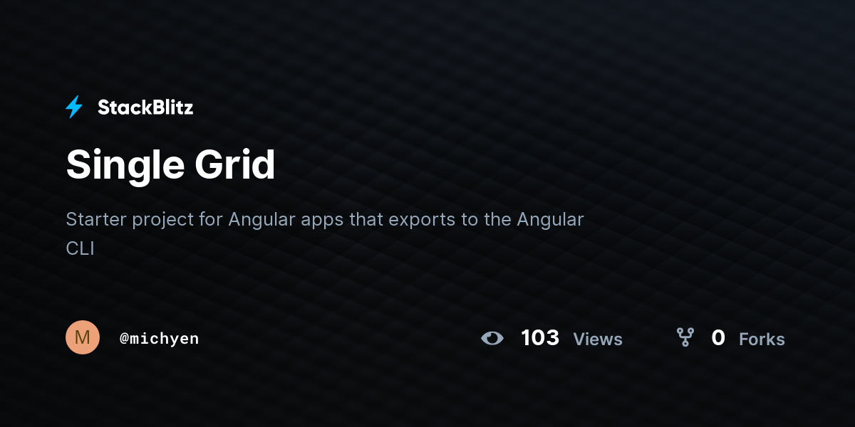Single Grid - StackBlitz
