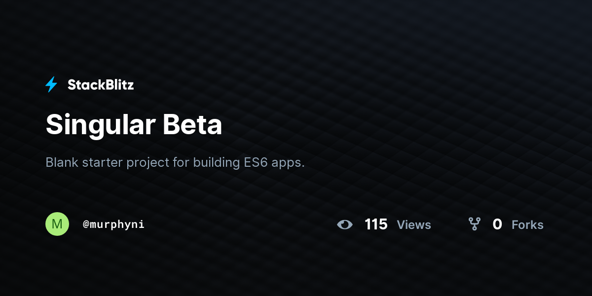 Singular Beta - StackBlitz