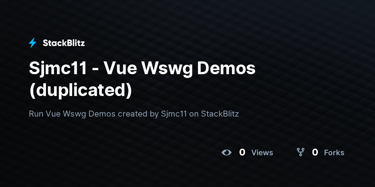 Sjmc11 - Vue Wswg Demos (duplicated) - StackBlitz