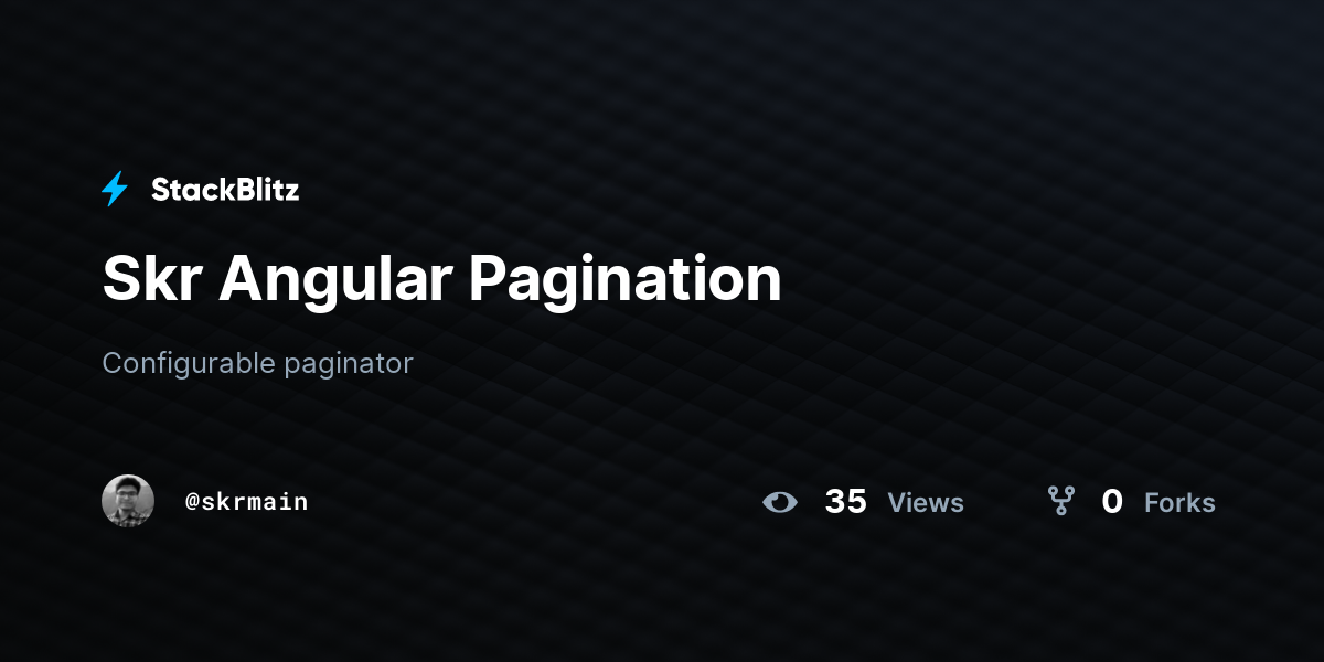 Skr Angular Pagination - StackBlitz