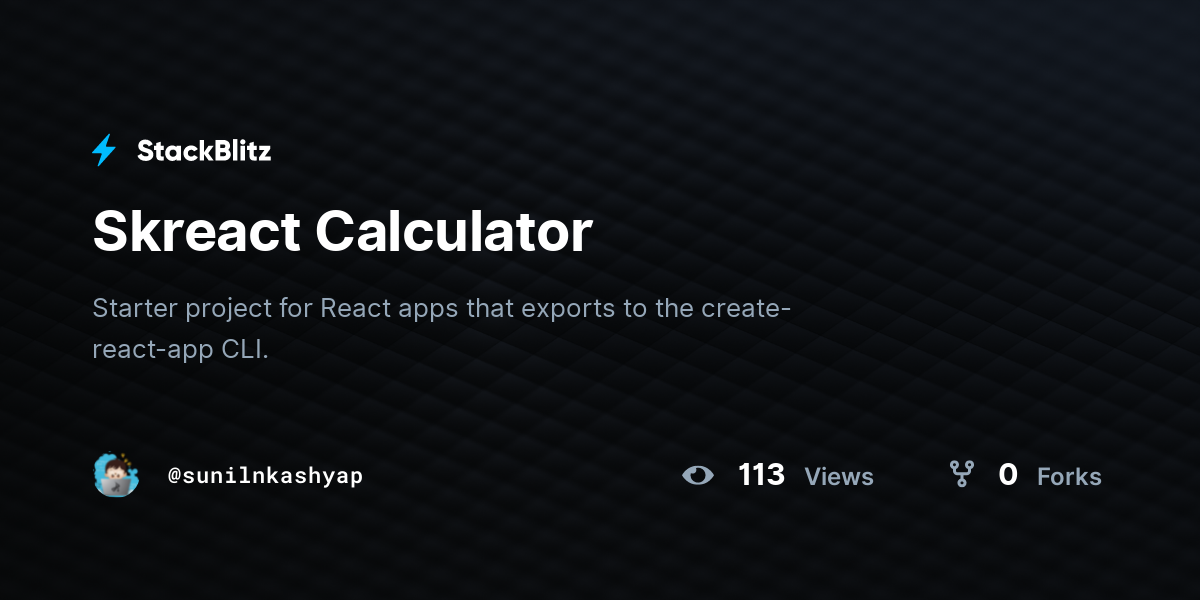 Skreact Calculator - StackBlitz