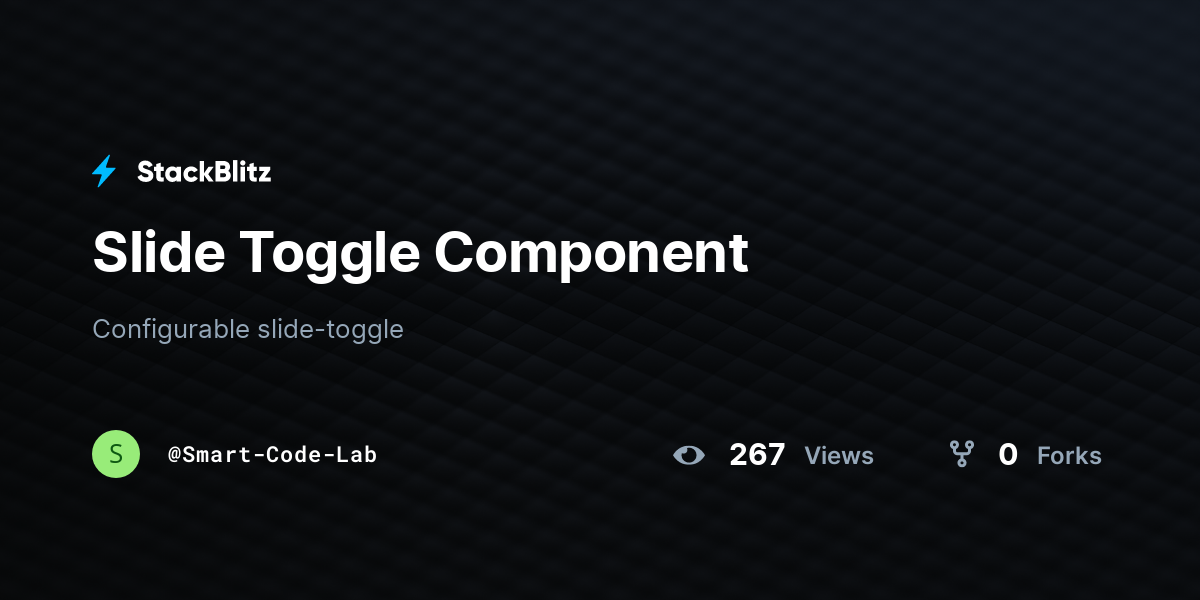 Slide Toggle Component StackBlitz