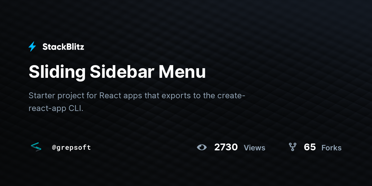 Sliding Sidebar Menu - StackBlitz