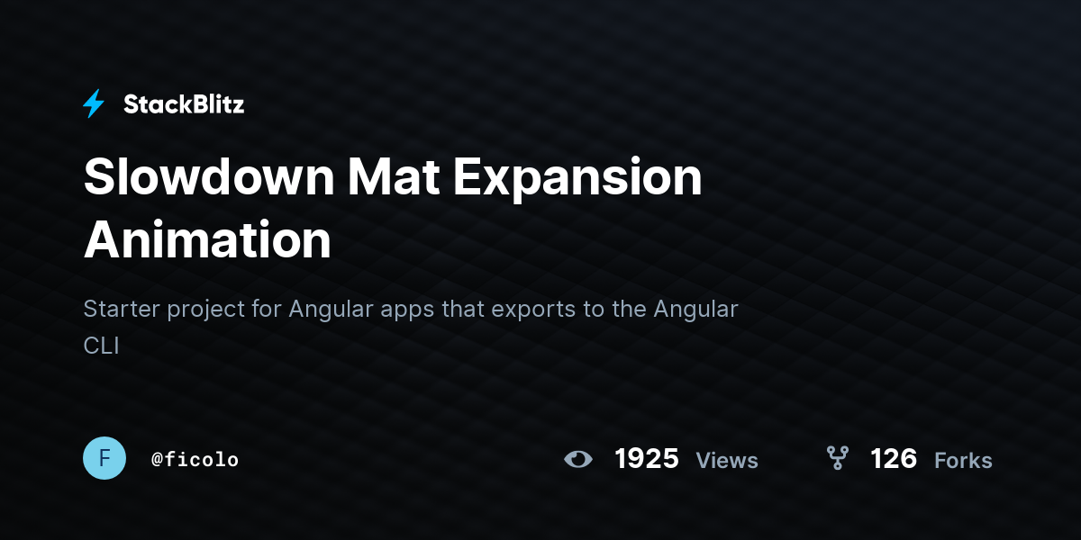 Slowdown Mat Expansion Animation - StackBlitz