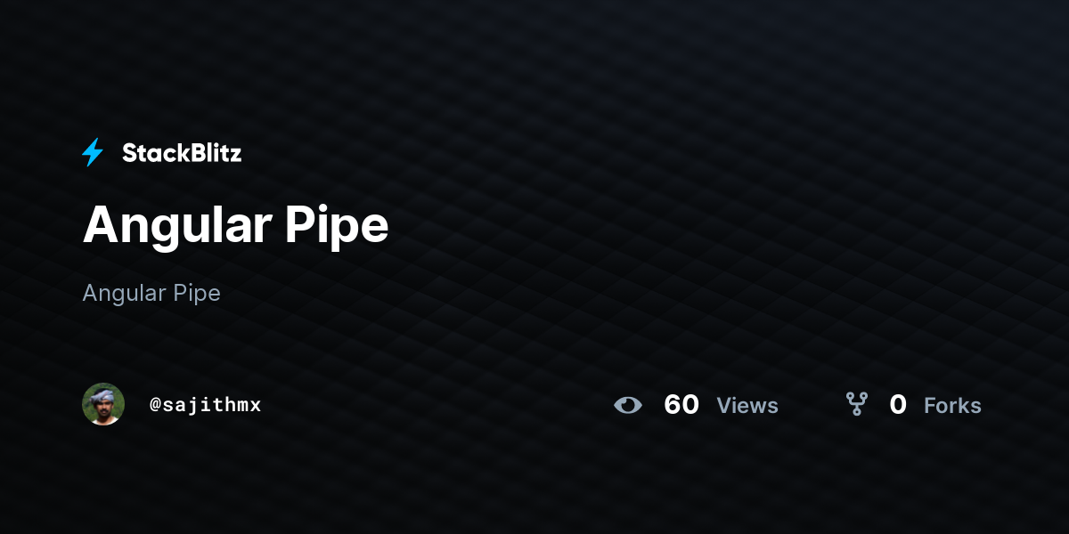 Angular Pipe - StackBlitz
