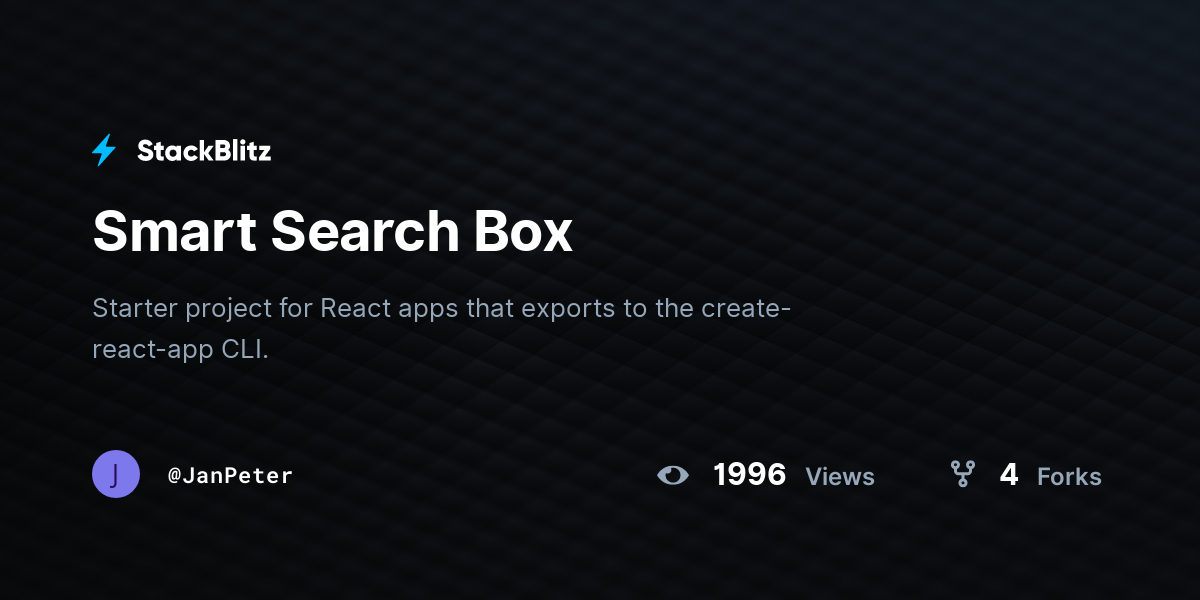 Smart Search Box - StackBlitz