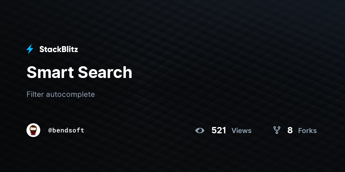 Smart Search - StackBlitz