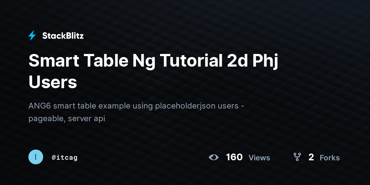 Smart Table Ng Tutorial 2d Phj Users - StackBlitz