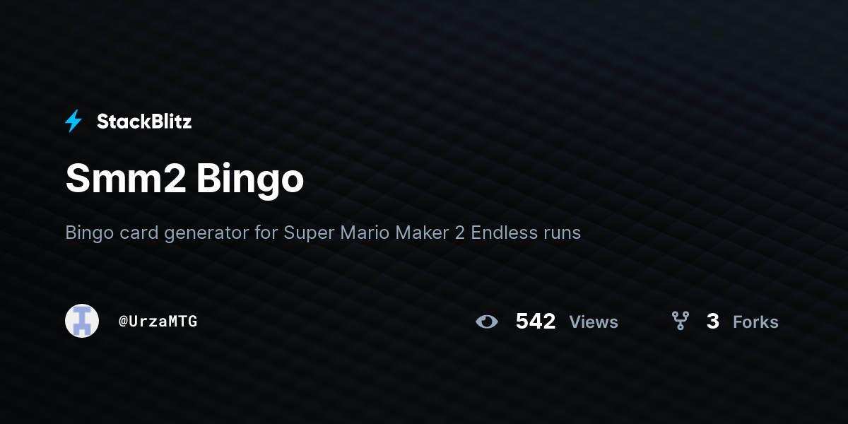 Smm2 Bingo - StackBlitz