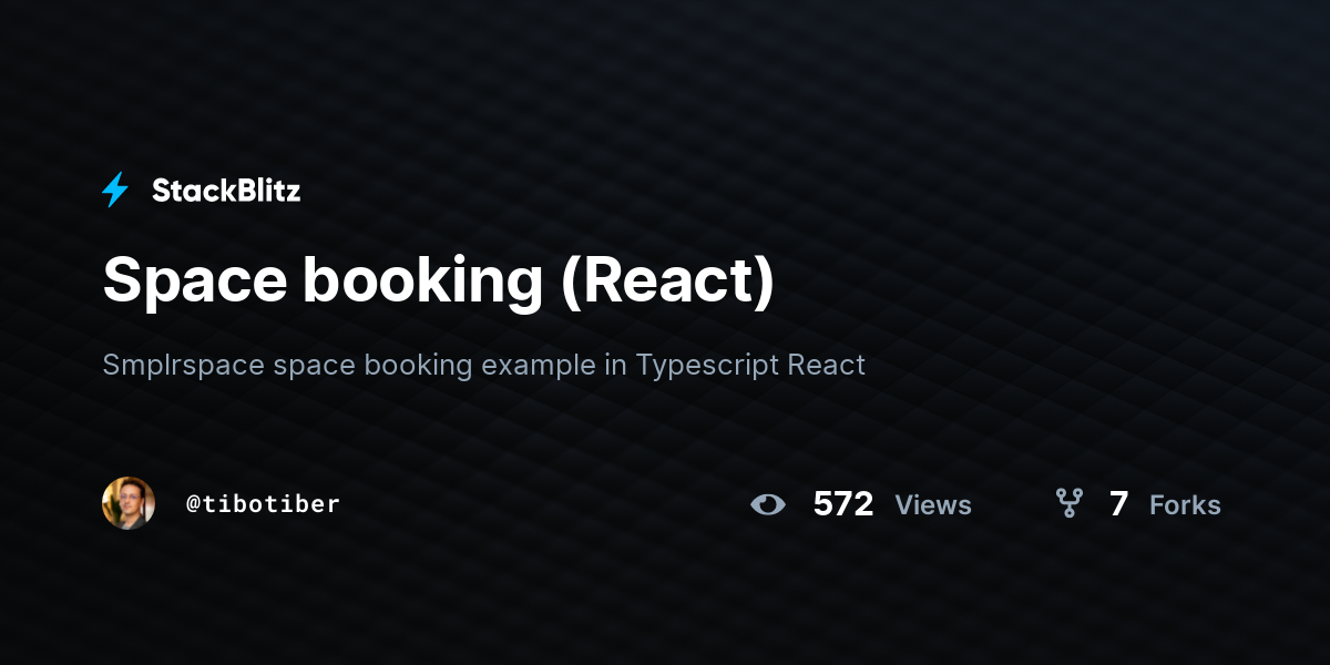 Space booking (React) - StackBlitz