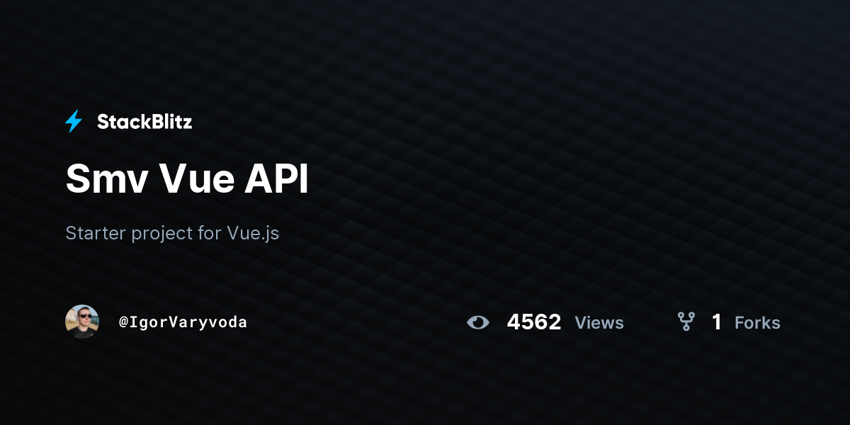 Smv Vue API - StackBlitz