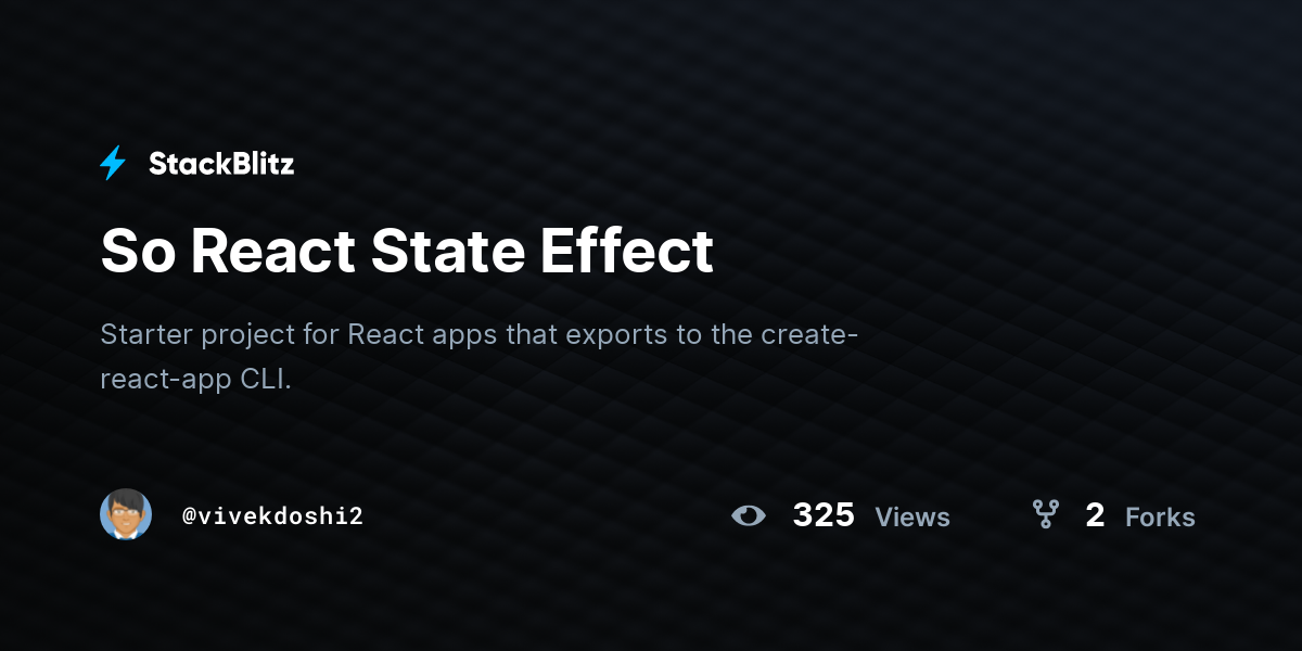 So React State Effect - StackBlitz