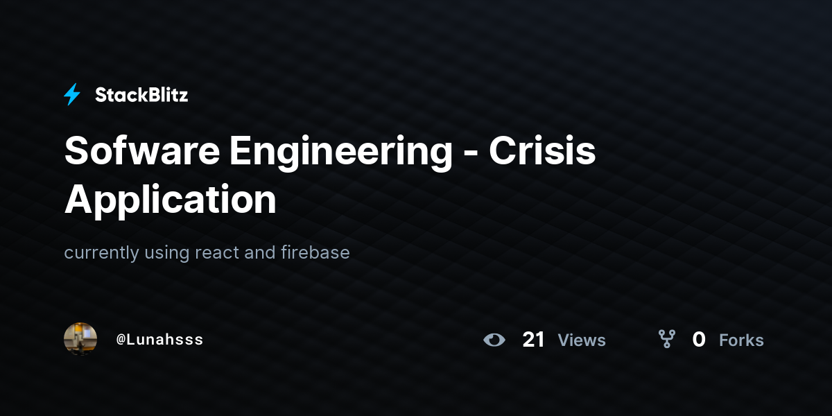Sofware Engineering - Crisis Application - StackBlitz