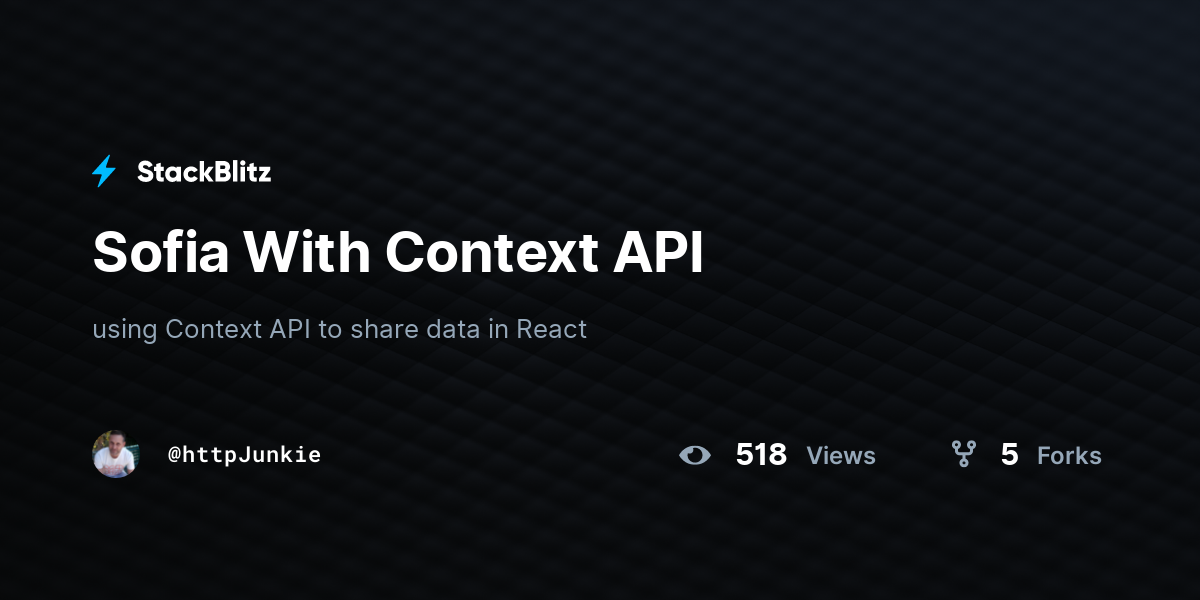 Sofia With Context API - StackBlitz