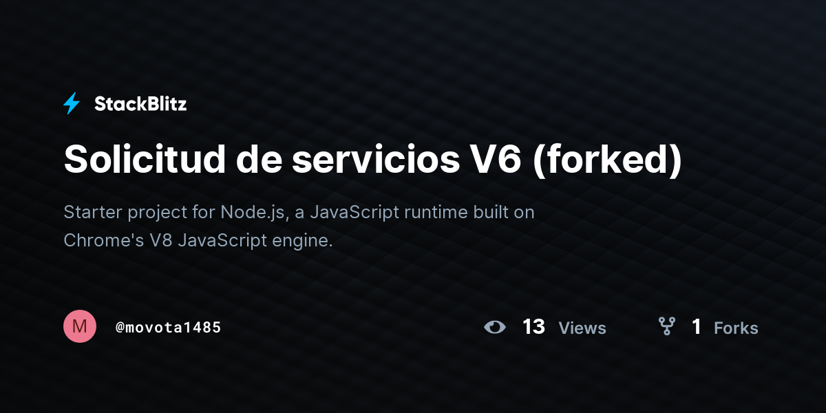 Solicitud de servicios V6 (forked) - StackBlitz