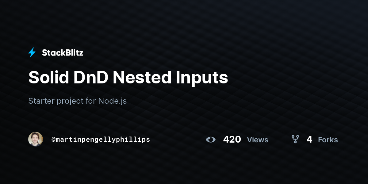 Solid DnD Nested Inputs - StackBlitz