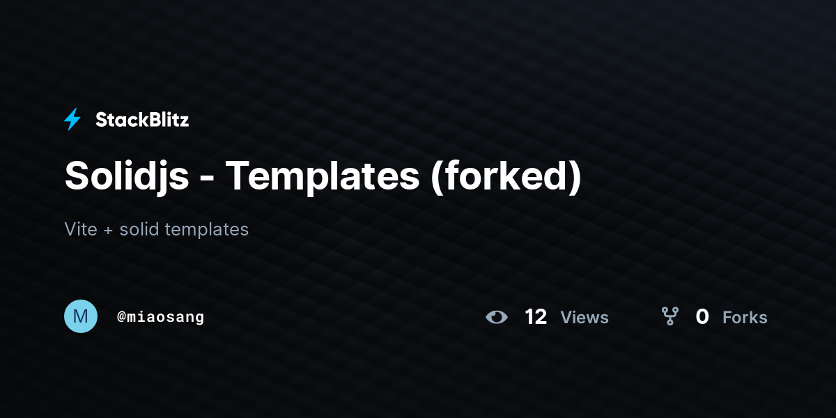 Solidjs - Templates (forked) - StackBlitz