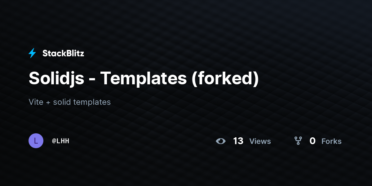 Solidjs - Templates (forked) - StackBlitz
