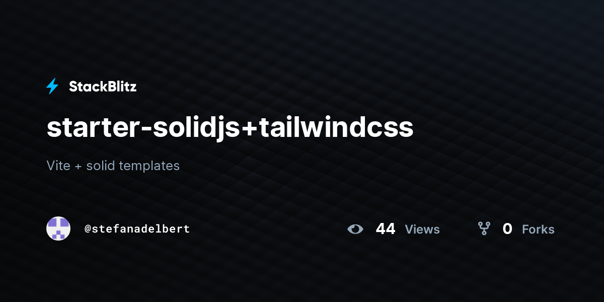 starter-solidjs+tailwindcss - StackBlitz