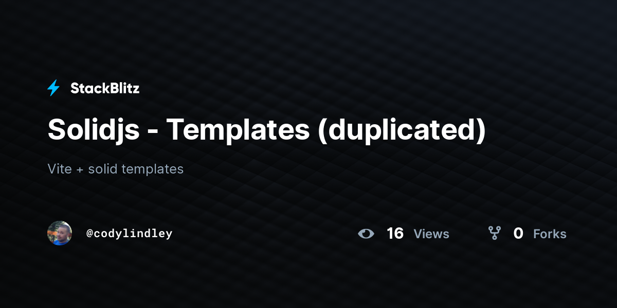 Solidjs - Templates (duplicated) - StackBlitz