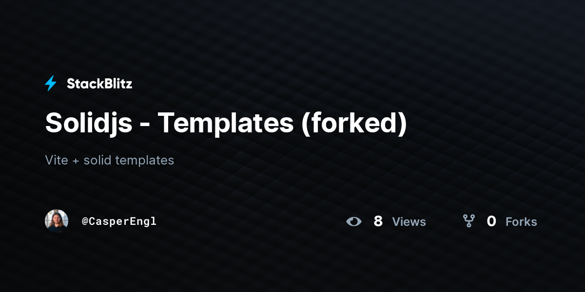 Solidjs - Templates (forked) - StackBlitz