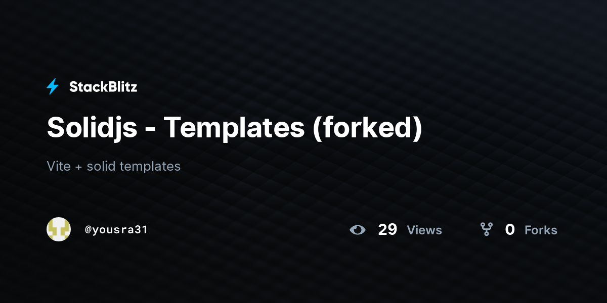Solidjs - Templates (forked) - StackBlitz