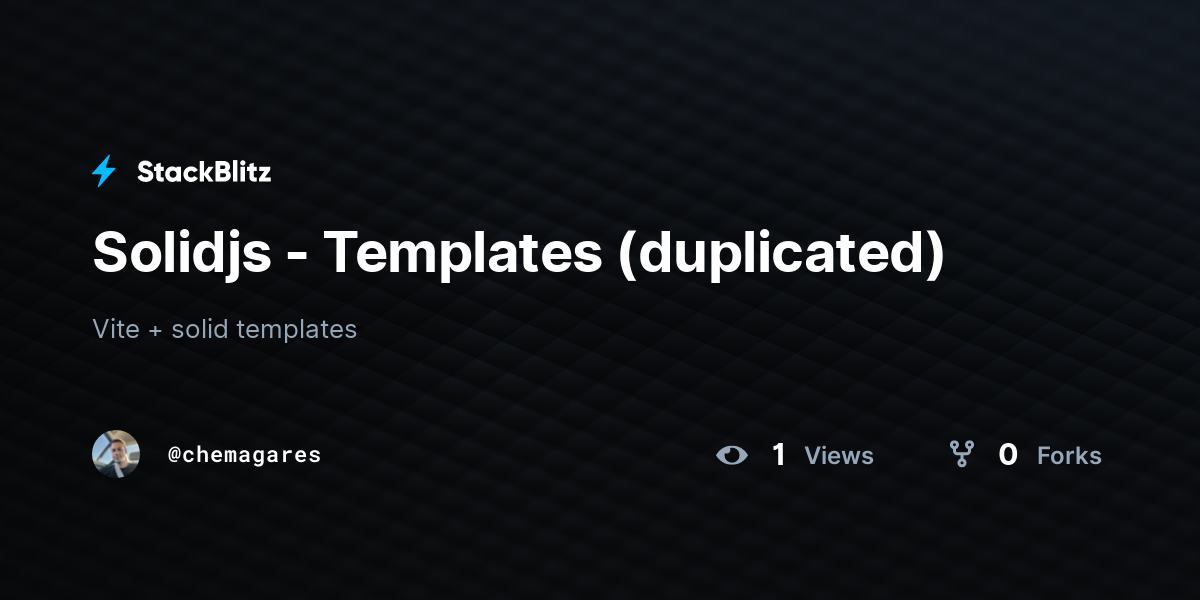 Solidjs - Templates (duplicated) - StackBlitz
