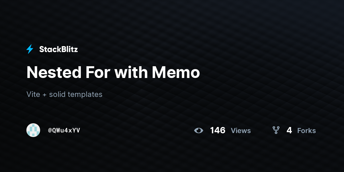 Nested For with Memo - StackBlitz