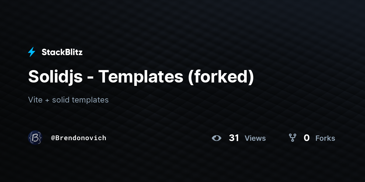 Solidjs - Templates (forked) - StackBlitz