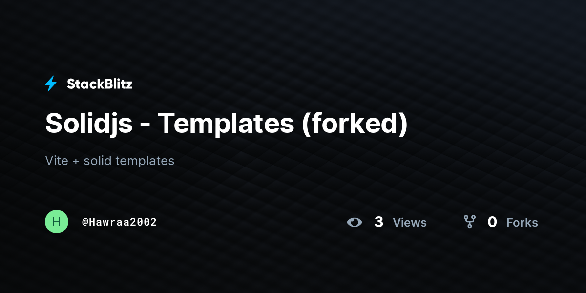 Solidjs - Templates (forked) - StackBlitz