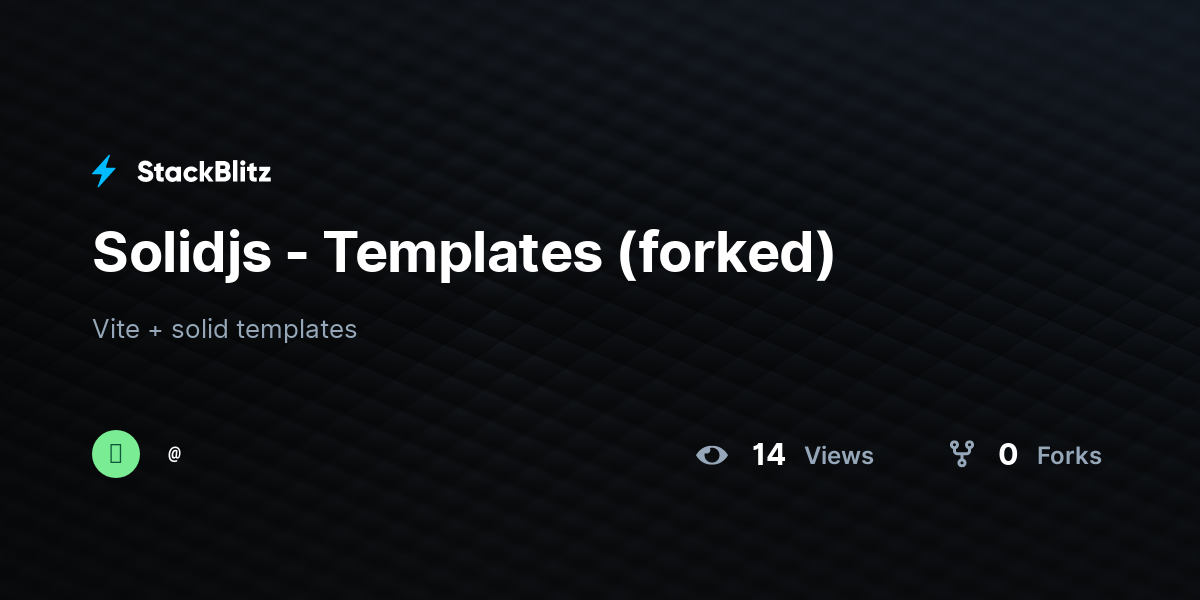 Solidjs - Templates (forked) - StackBlitz