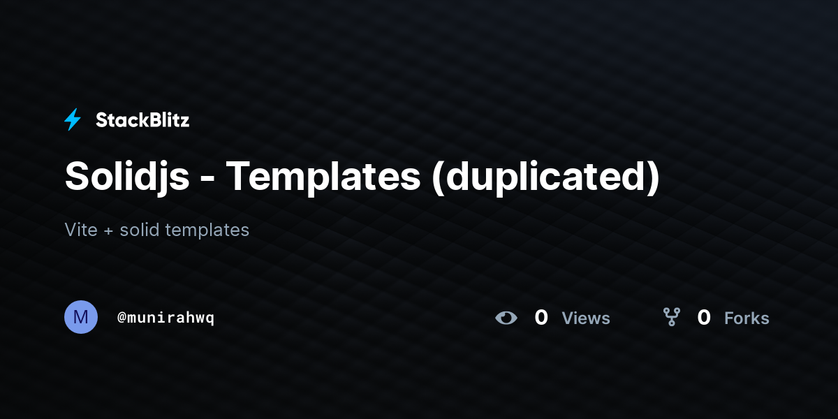 Solidjs - Templates (duplicated) - StackBlitz