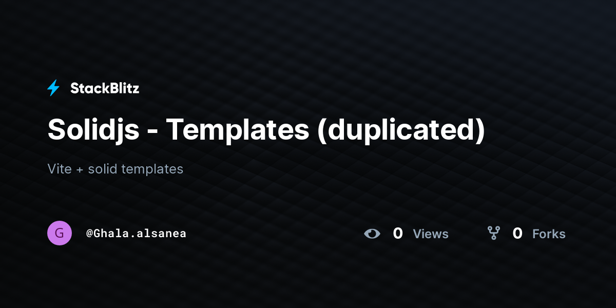 Solidjs - Templates (duplicated) - StackBlitz