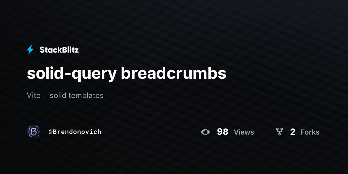 solid-query breadcrumbs - StackBlitz