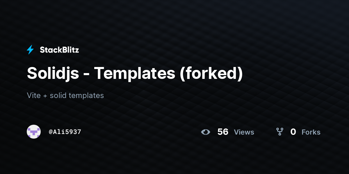 Solidjs - Templates (forked) - StackBlitz