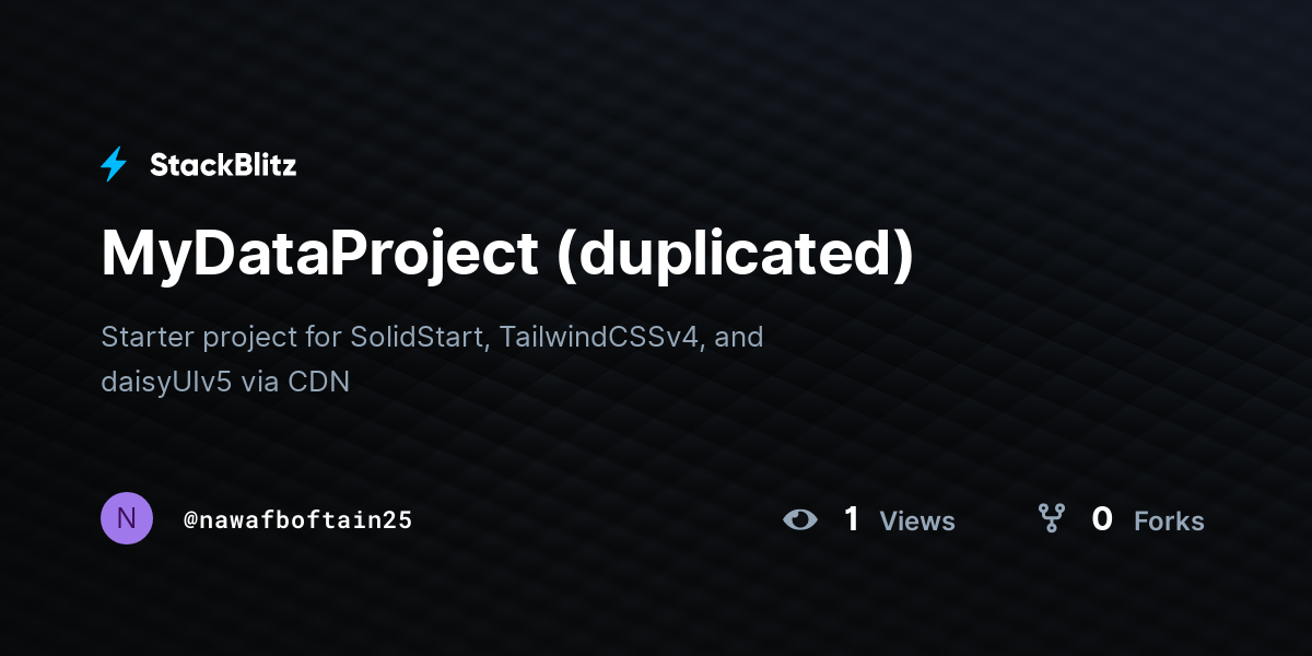 MyDataProject (duplicated) - StackBlitz