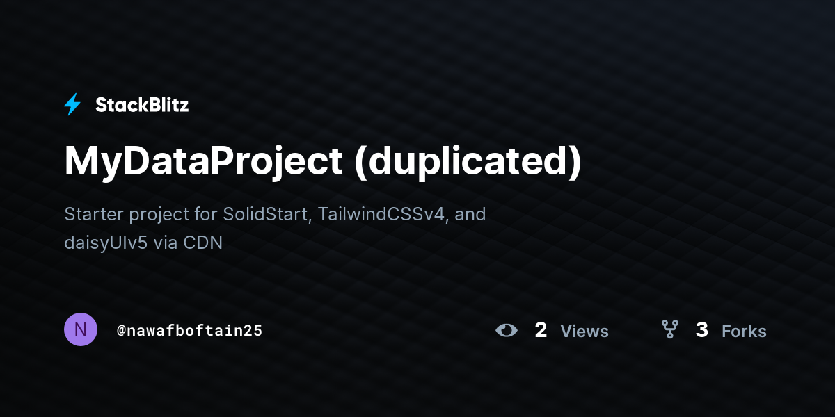 MyDataProject (duplicated) - StackBlitz