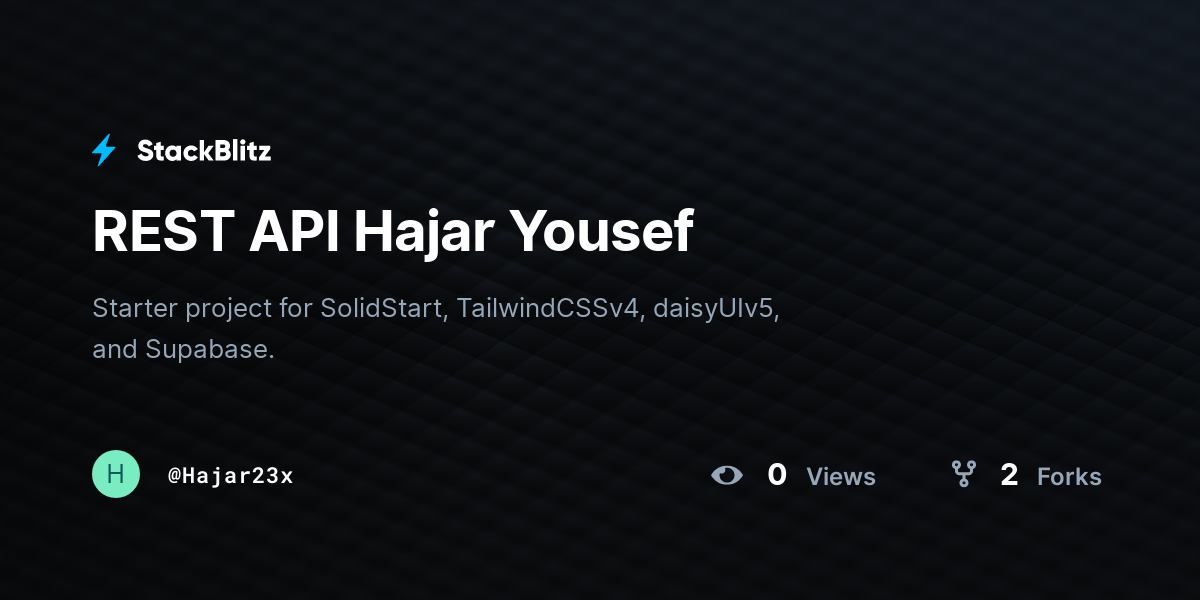 REST API Hajar Yousef - StackBlitz